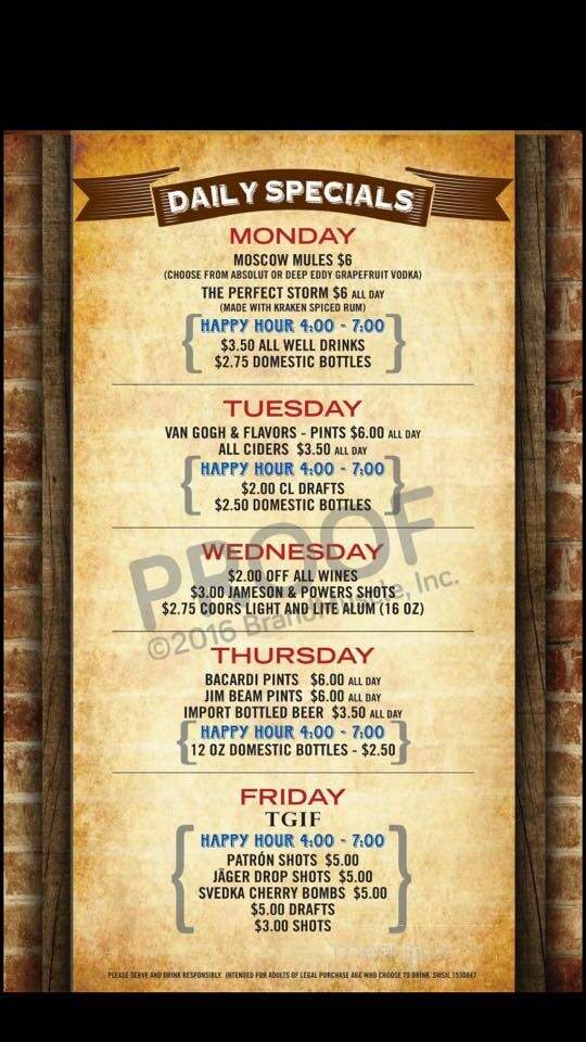 The Toadstool Pub - Highwood, IL menu_pic