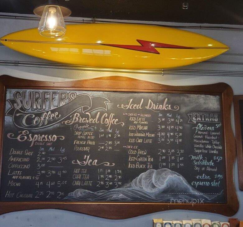 Surfers Coffee Bar - Wahiawa, HI menu_pic