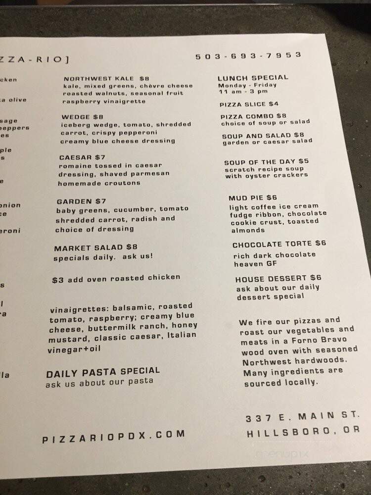 Pizzario - Hillsboro, OR menu_pic