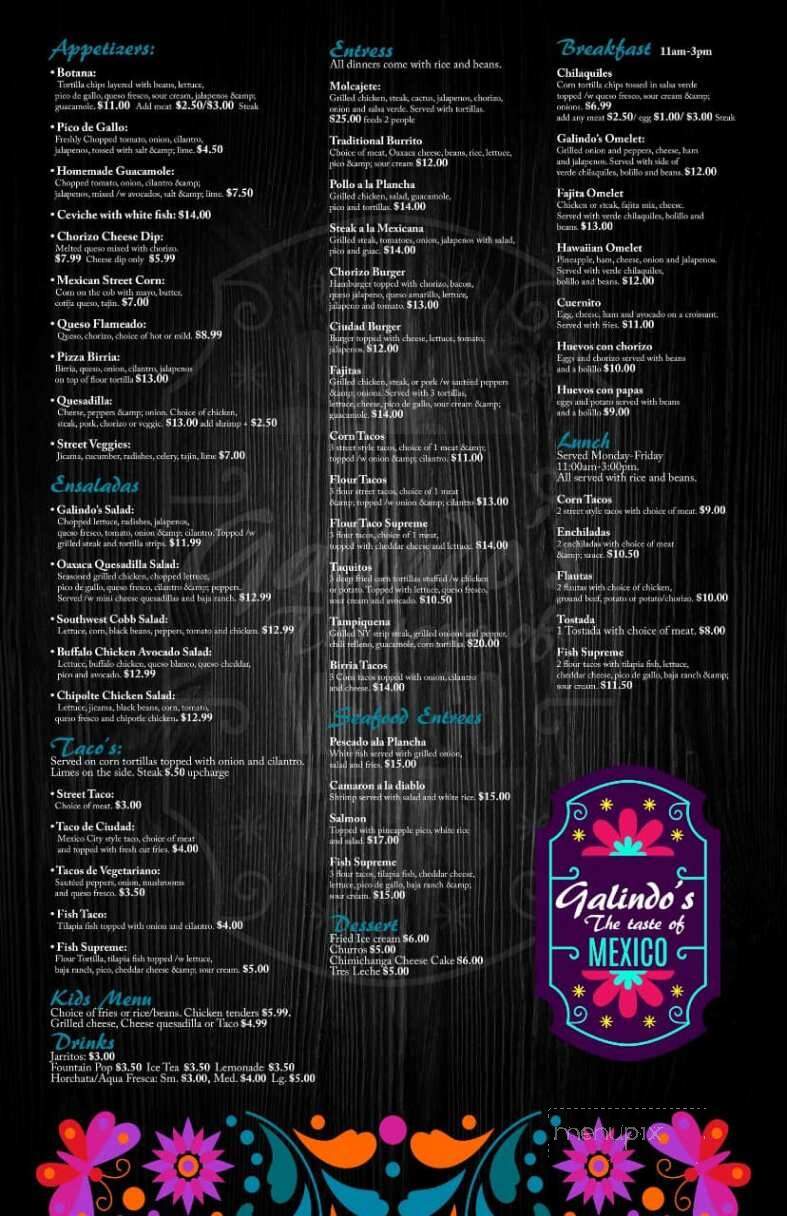 Galindo's A Taste of Mexico - Southgate, MI menu_pic