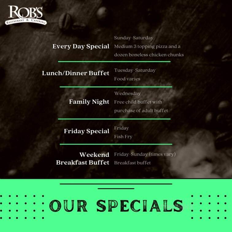 Rob's Restaurant - Brookville, OH menu_pic