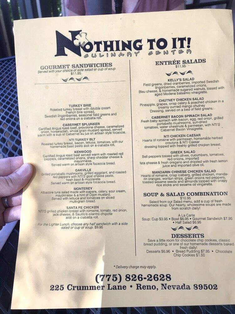 Nothing To It - Reno, NV menu_pic