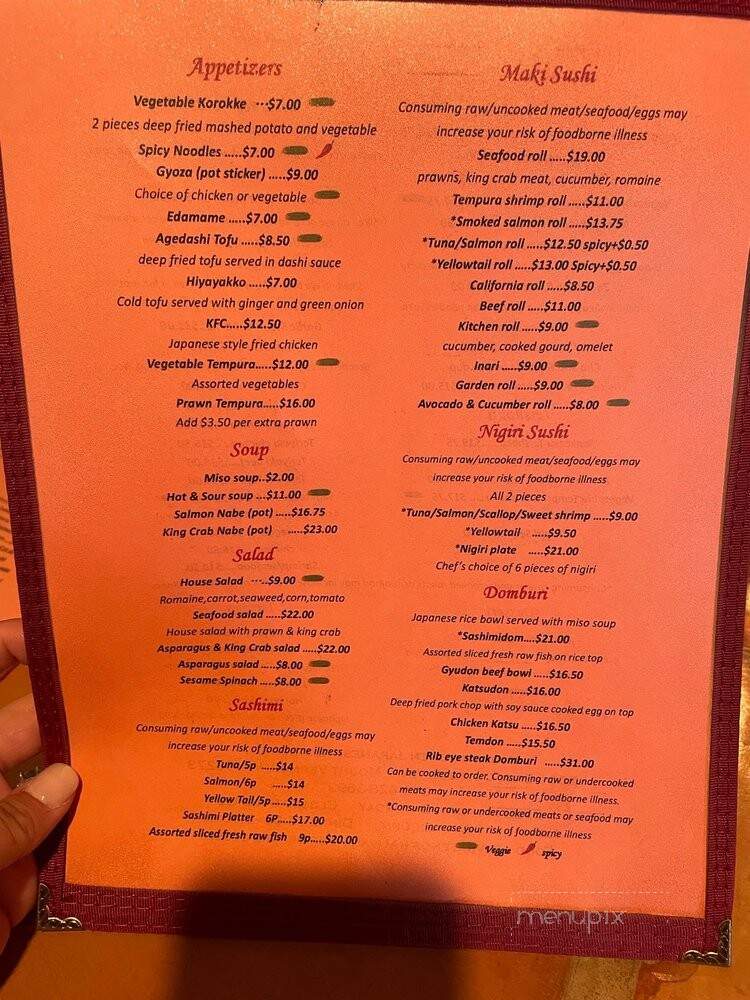 Kyoto Kitchen Japanese Restaurant - Mount Vernon, WA menu_pic