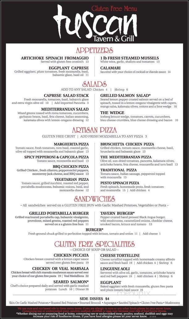Tuscan Tavern - Lake Geneva, WI menu_pic