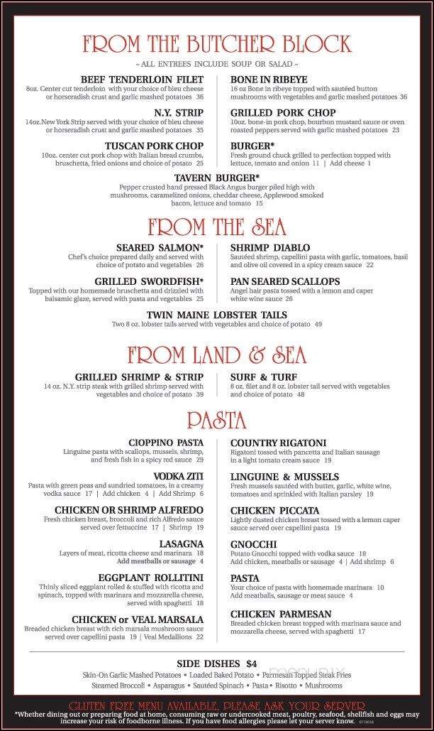 Tuscan Tavern - Lake Geneva, WI menu_pic