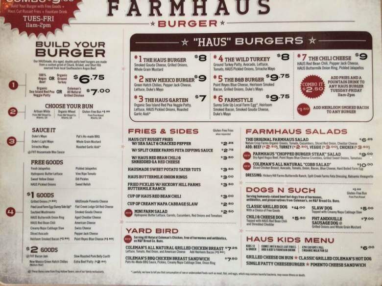 Farmhaus Burger - Augusta, GA menu_pic