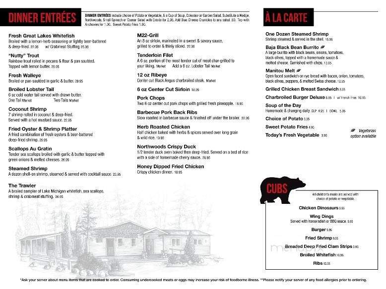 The Manitou Restaurant - Frankfort, MI menu_pic