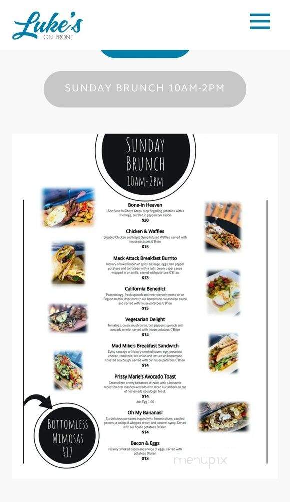 Luke's on Front - Temecula, CA menu_pic