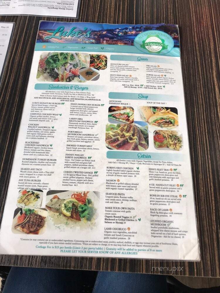 Luke's on Front - Temecula, CA menu_pic