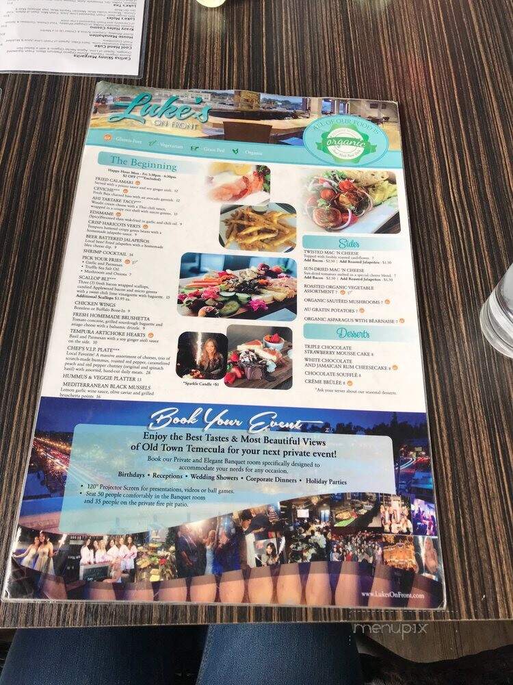 Luke's on Front - Temecula, CA menu_pic