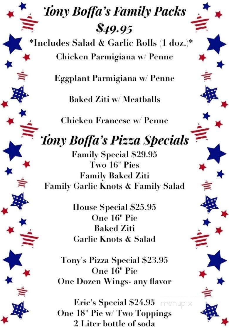 Tony Boffa's Restaurant - Middletown, NY menu_pic