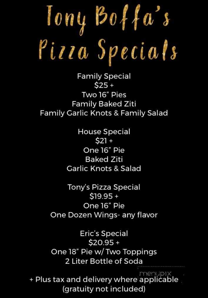 Tony Boffa's Restaurant - Middletown, NY menu_pic