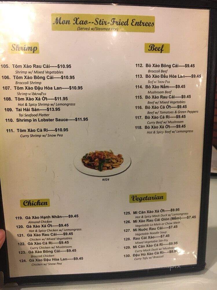 Pho Tai - Rochester, MN menu_pic