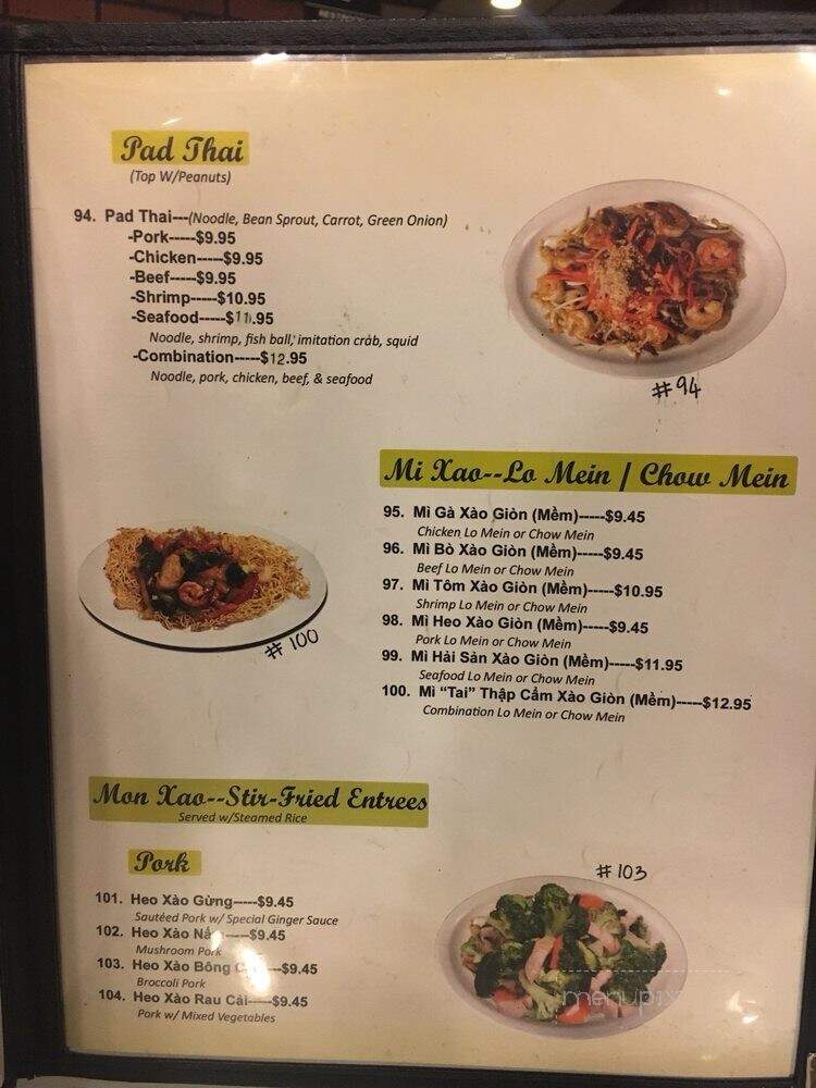 Pho Tai - Rochester, MN menu_pic