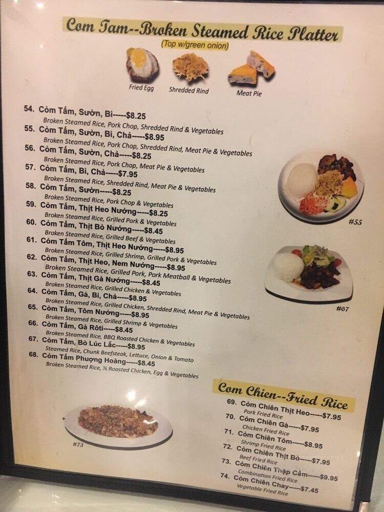Pho Tai - Rochester, MN menu_pic