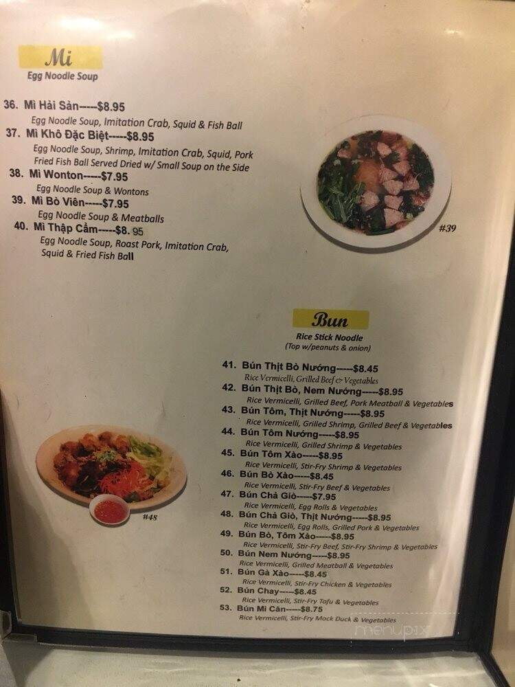 Pho Tai - Rochester, MN menu_pic