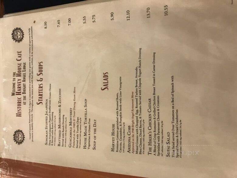 Bright Angel Restaurant, Fountain Bar - Grand Canyon Village, AZ menu_pic