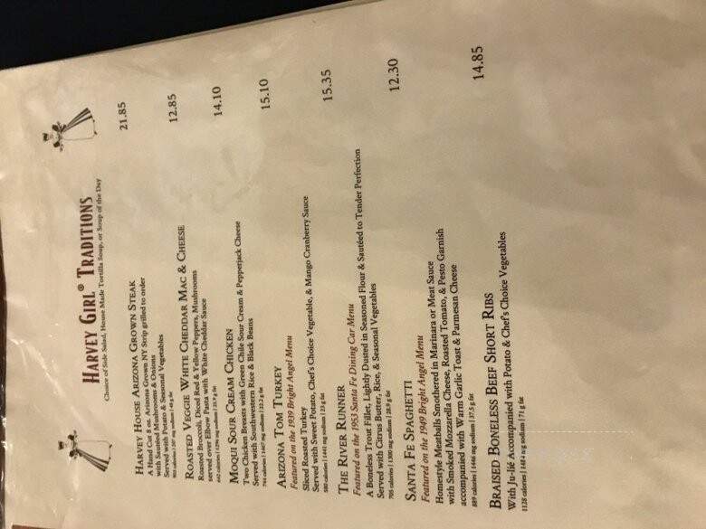 Bright Angel Restaurant, Fountain Bar - Grand Canyon Village, AZ menu_pic