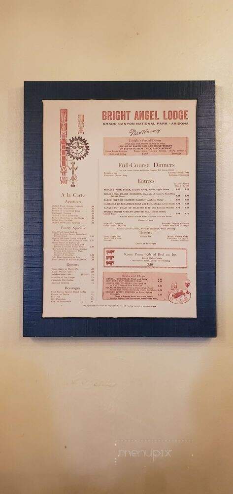 Bright Angel Restaurant, Fountain Bar - Grand Canyon Village, AZ menu_pic