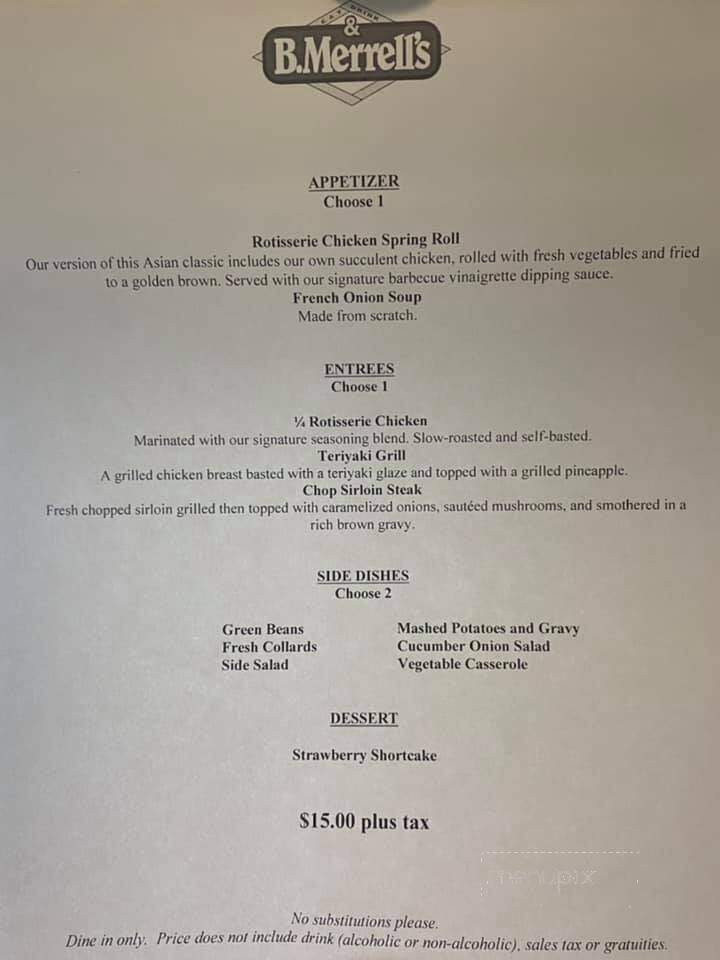 B Merrell's - Columbus, GA menu_pic