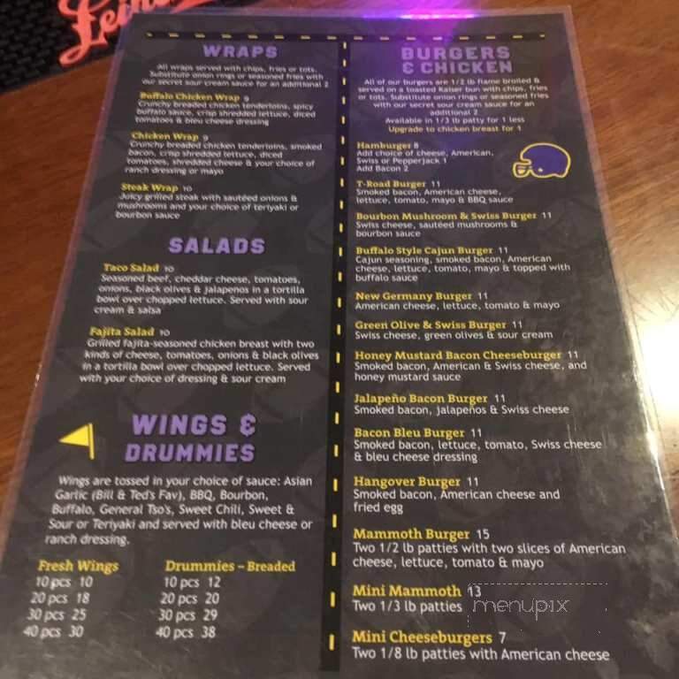 Kenny's T-Road Tavern - New Germany, MN menu_pic