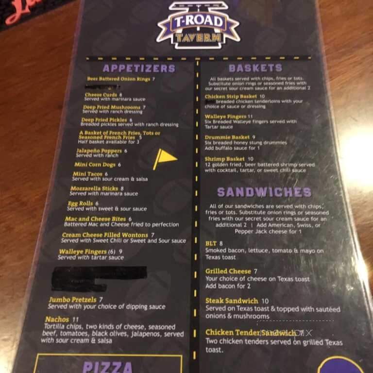 Kenny's T-Road Tavern - New Germany, MN menu_pic