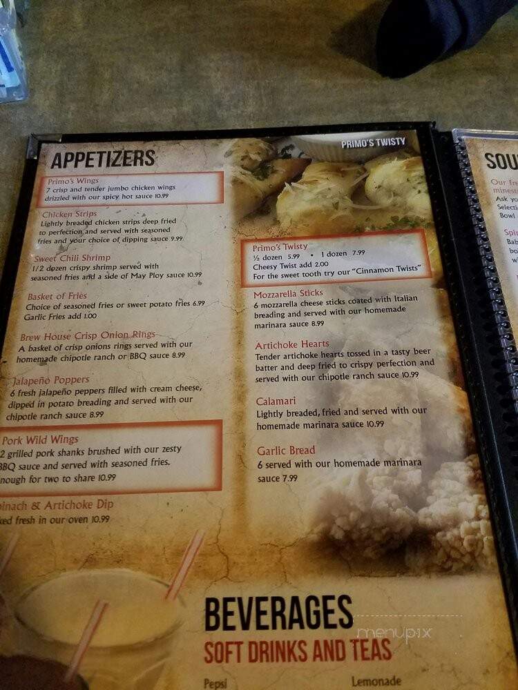 Primo Pizza Burger & Brew - Rocklin, CA menu_pic