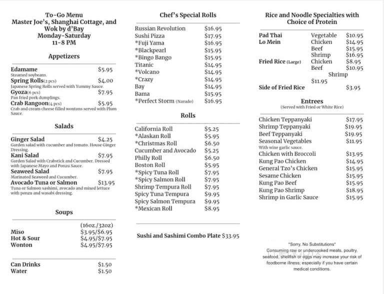 Shanghai Cottage - Fairhope, AL menu_pic