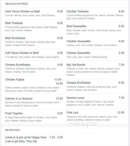 Moreno's - Carey, OH menu_pic