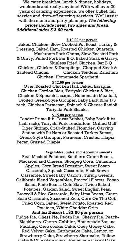 Our Place Cafe & Catering - Hendersonville, TN menu_pic