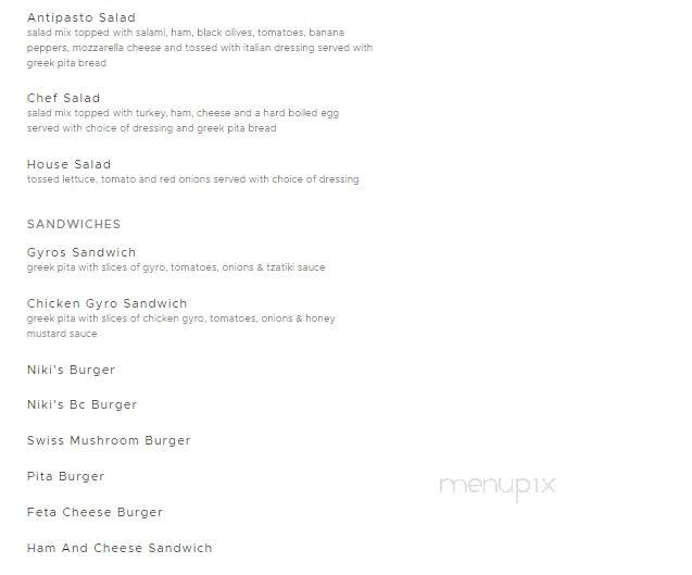 Nikki's - Detroit, MI menu_pic
