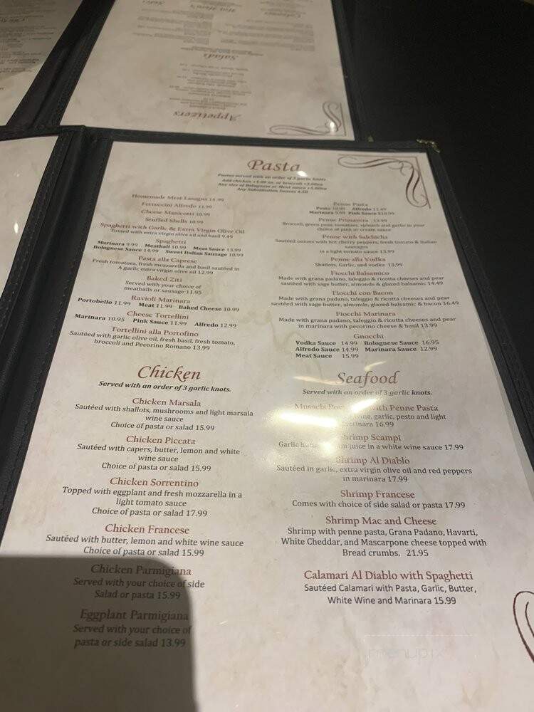 Portofino Pizza and Pasta - Parker, CO menu_pic