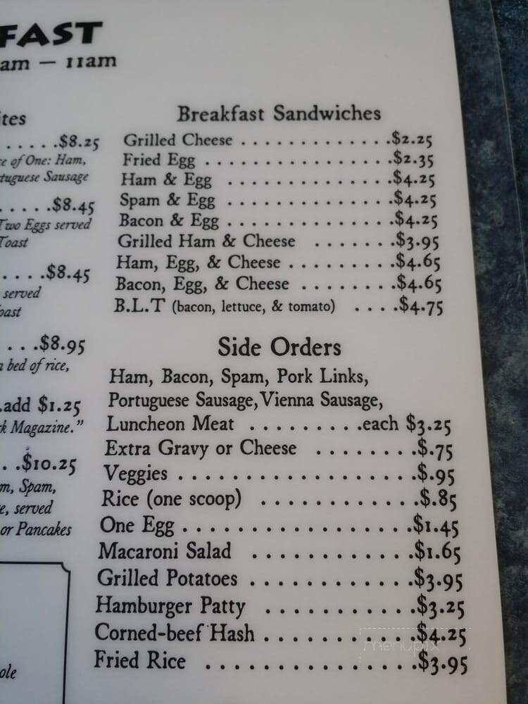 Hukilau Cafe - Laie, HI menu_pic