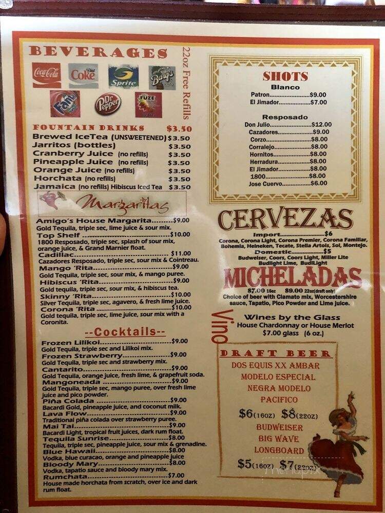 Amigo's - Kahului, HI menu_pic