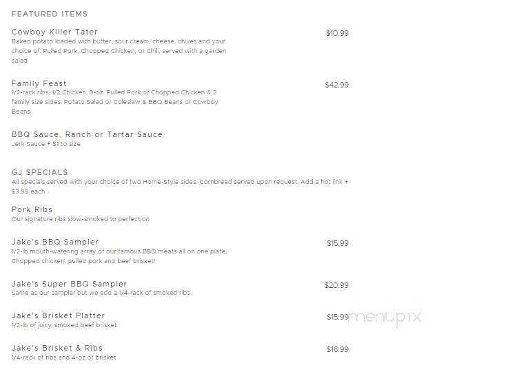 Grumpy Jake's Bbq & Catering - Show Low, AZ menu_pic