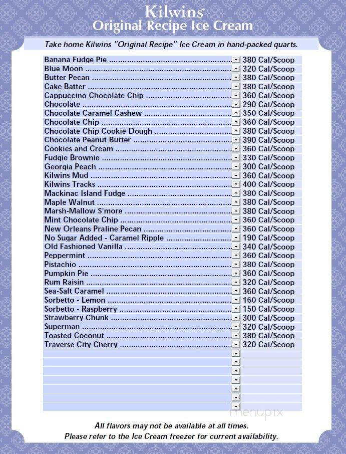 Kilwin's Chocolates & Ice Cream - Stuart, FL menu_pic