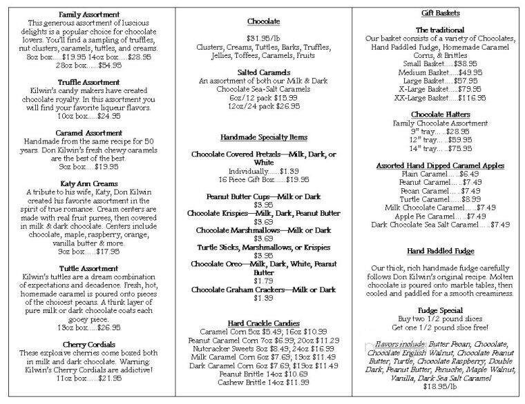Kilwin's Chocolates & Ice Cream - Stuart, FL menu_pic