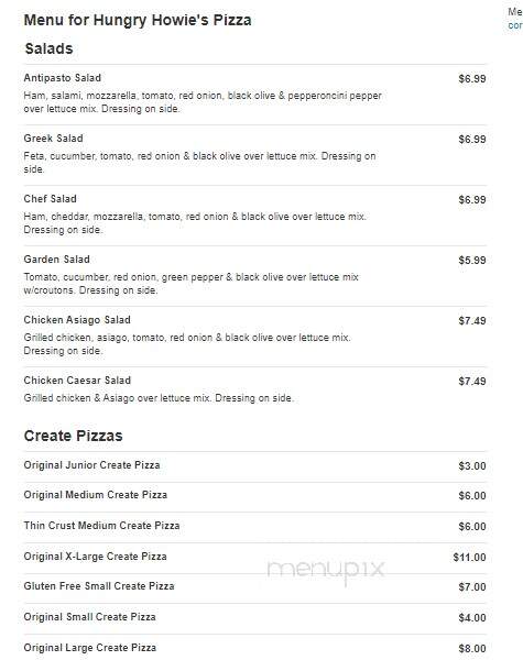 Hungry Howie's Pizza - Dewitt, MI menu_pic