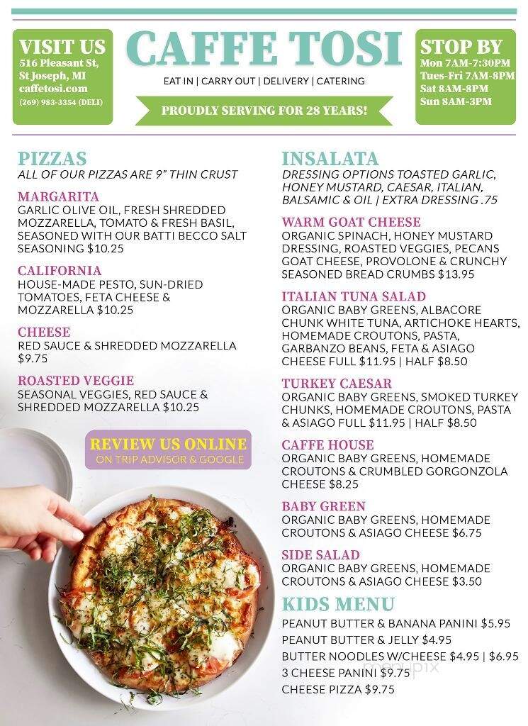 Caffe Tosi - St Joseph, MI menu_pic