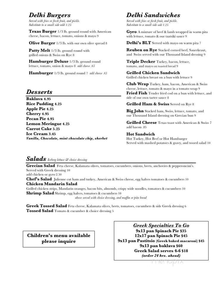 Delhi Cafe - Holt, MI menu_pic