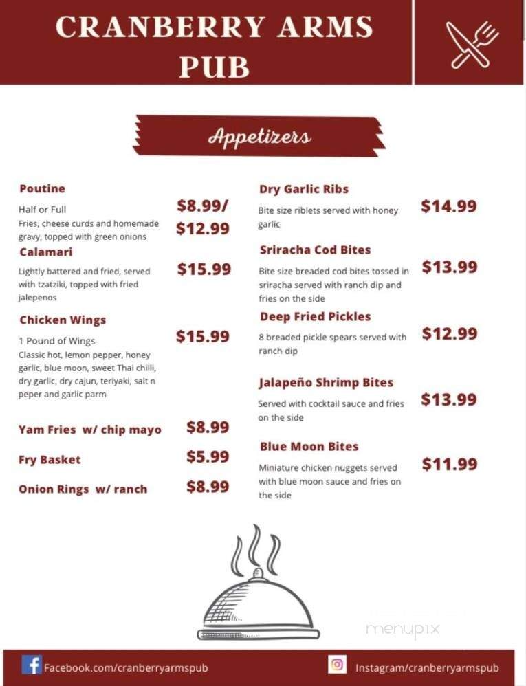 Cranberry Arms L R S - Nanaimo, BC menu_pic