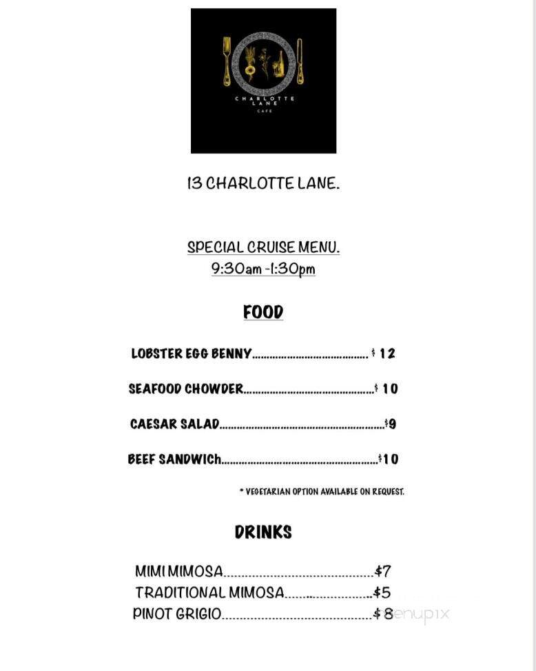 Charlotte Lane Cafe & Crafts - Shelburne, NS menu_pic