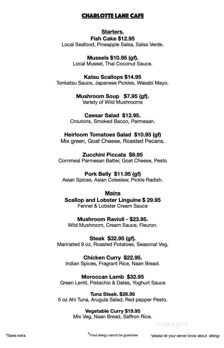 Charlotte Lane Cafe & Crafts - Shelburne, NS menu_pic