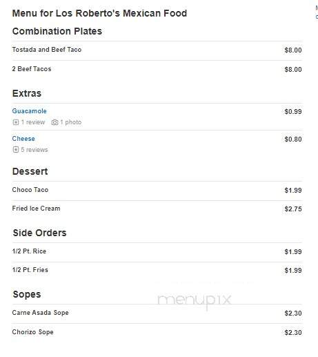 Rolberto's Mexican Food - Pocatello, ID menu_pic