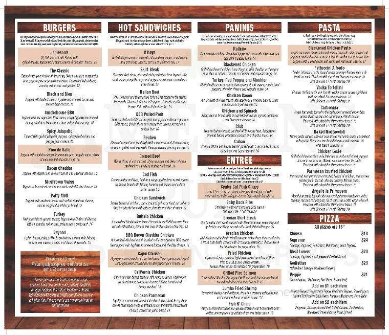 Jameson's Pub - Joliet, IL menu_pic
