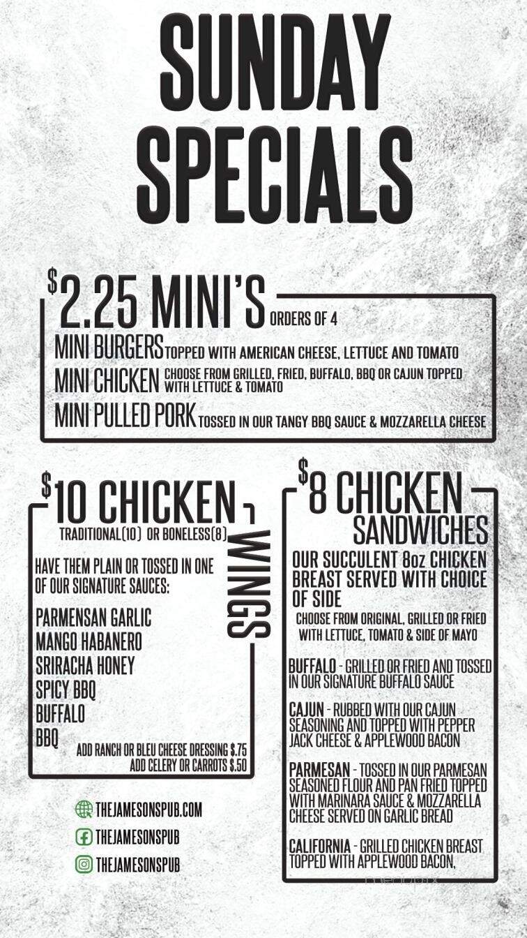 Jameson's Pub - Joliet, IL menu_pic
