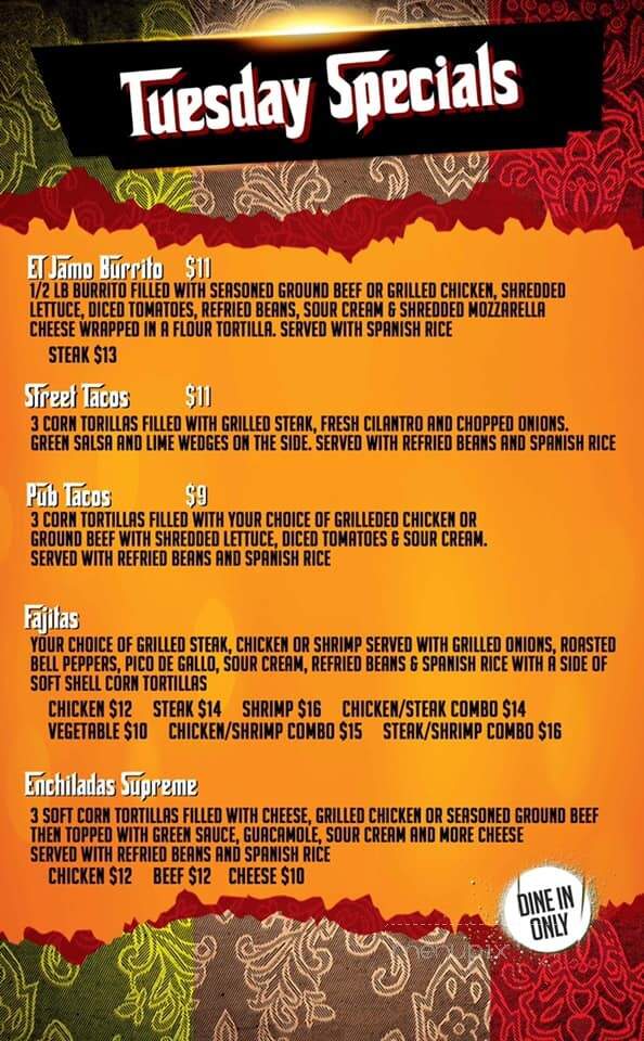 Jameson's Pub - Joliet, IL menu_pic