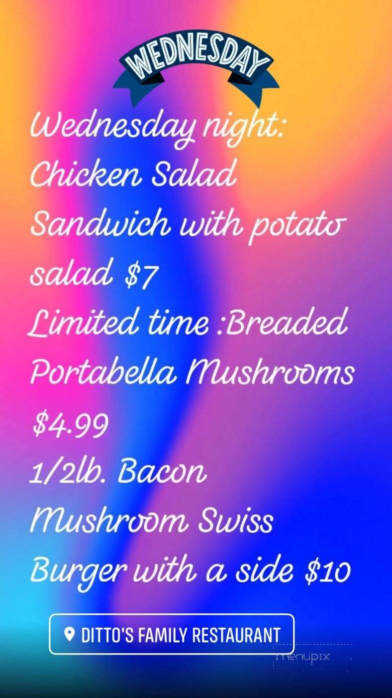 Ditto's Family Restaurant - Stanwood, IA menu_pic