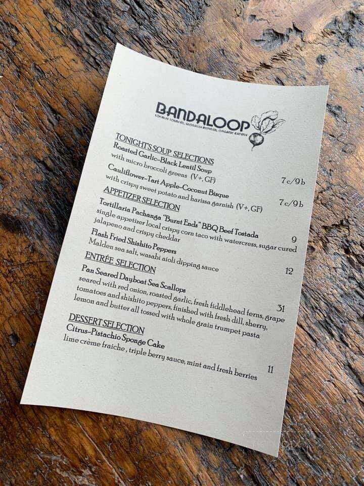 Bandaloop - Kennebunkport, ME menu_pic