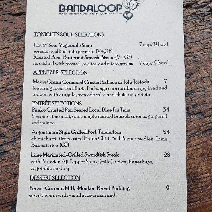 Bandaloop - Kennebunkport, ME menu_pic